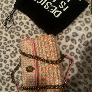 Kurt Geiger Tweed Crossbody Bag - Pink and Orange